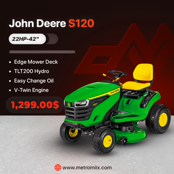 John Deere S120 John Deere S120 22HP | 42" Edge Deck, 30-Sec Oil Change
