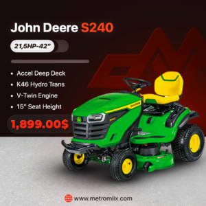 John Deere S240 John Deere S240 21.5HP | 42" Accel Deep Deck, K46 Hydrostatic Transmission