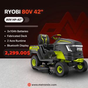 RYOBI 80V HP Brushless 42" Battery Riding Tractor | 3x10Ah Kit - RYRM8060