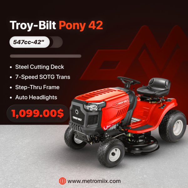 Troy-Bilt Pony 42 547cc | 42" Deck, 7-Speed Transmission